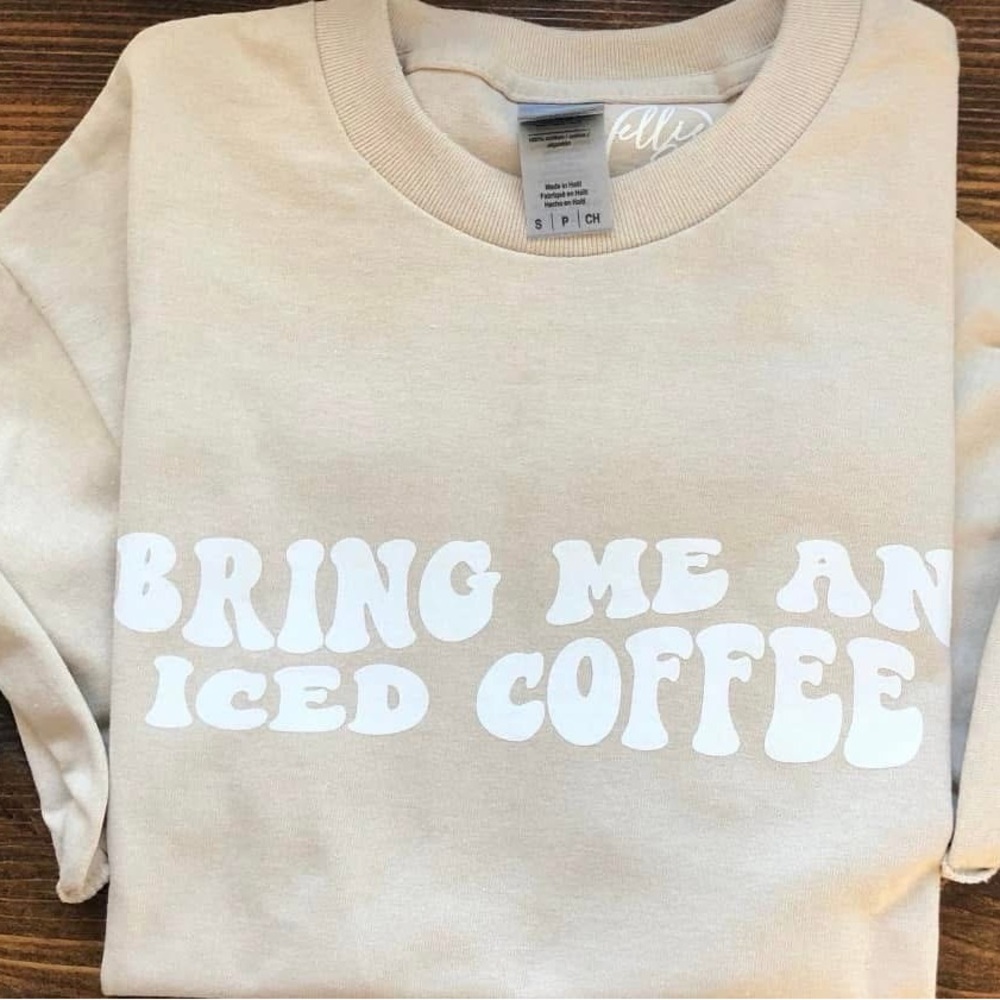 Ellie Beige Short Sleeve Tee NWOT